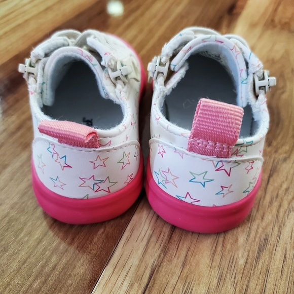 Cat & Jack Infant Toddler Luka sneakers shoes Star Print Double Zipper SZ 5 - Picture 3 of 5